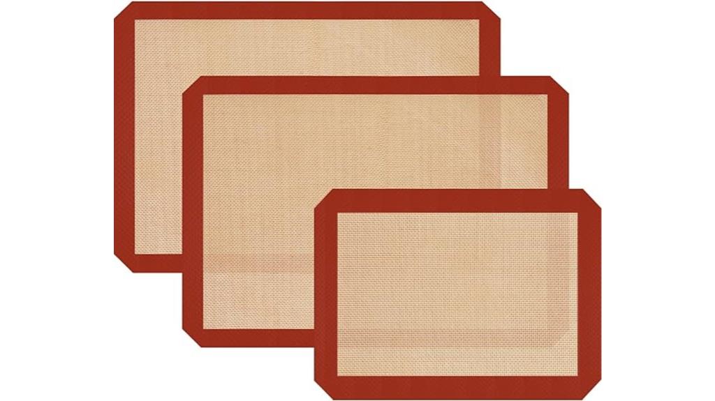 three non stick silicone mats