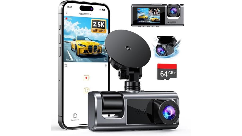 triple lens high resolution dashcam