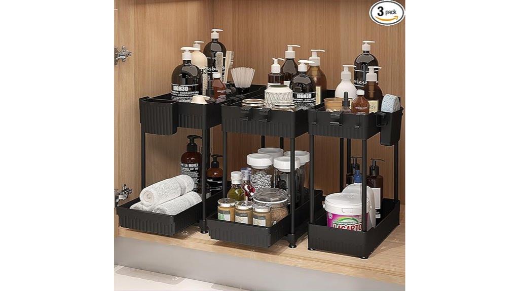 triple sink drawer organizers
