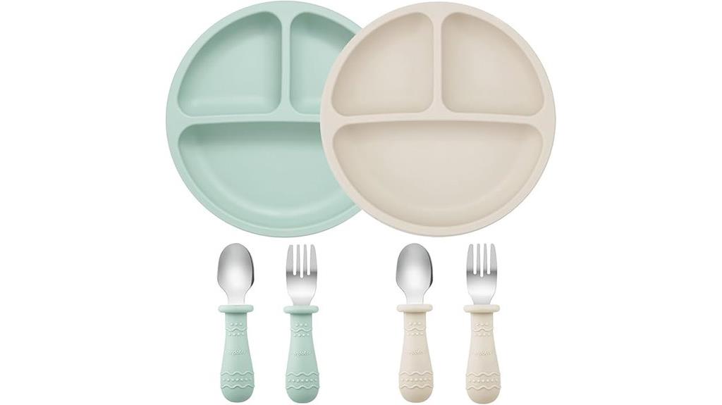 twin panda themed feeding sets