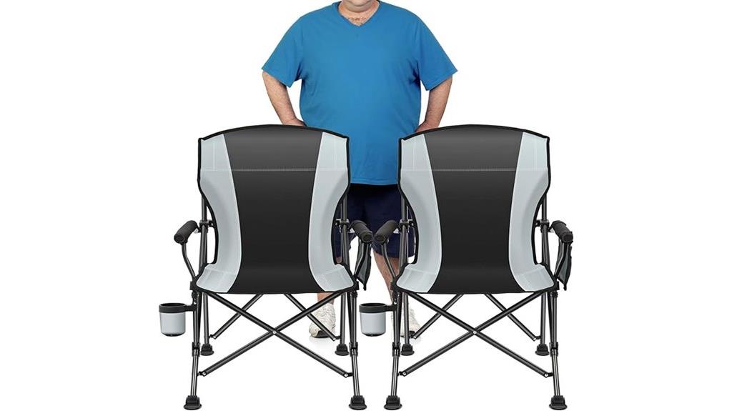 two large foldable chairs