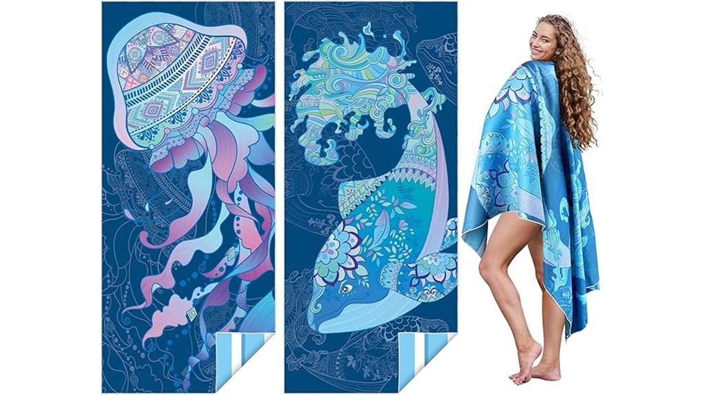two microfiber beach towels