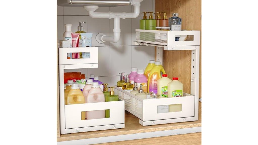 two piece sink storage set