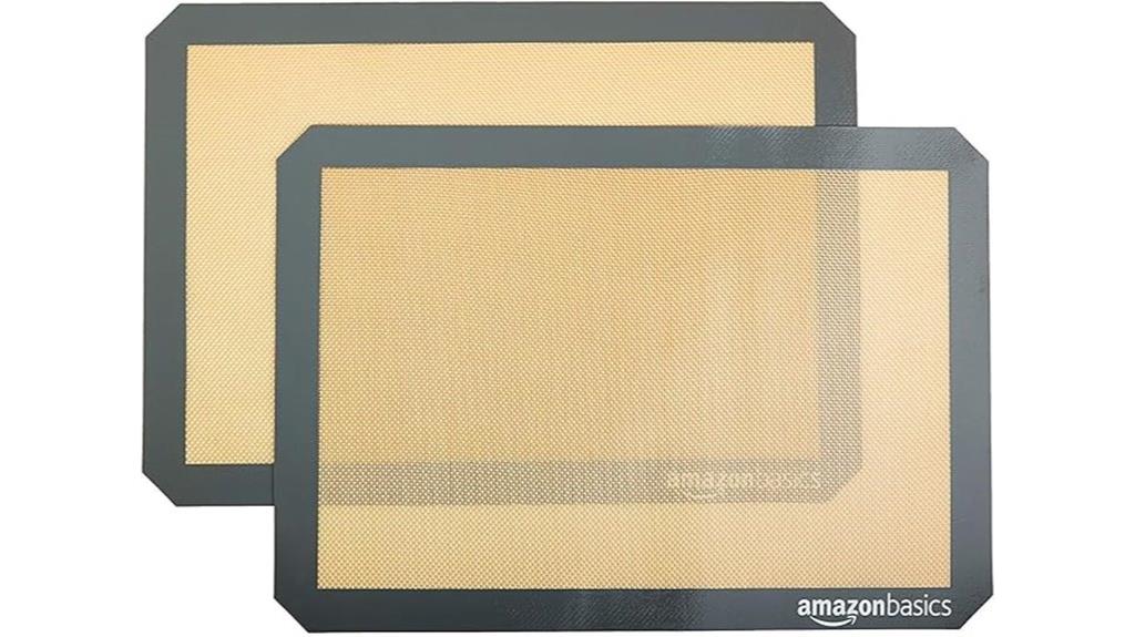 two silicone baking mats