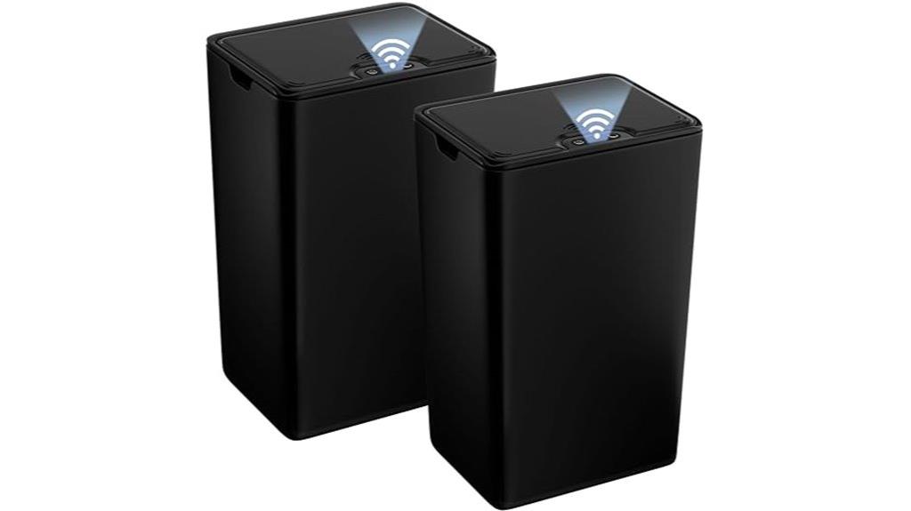 two small bathroom trash cans