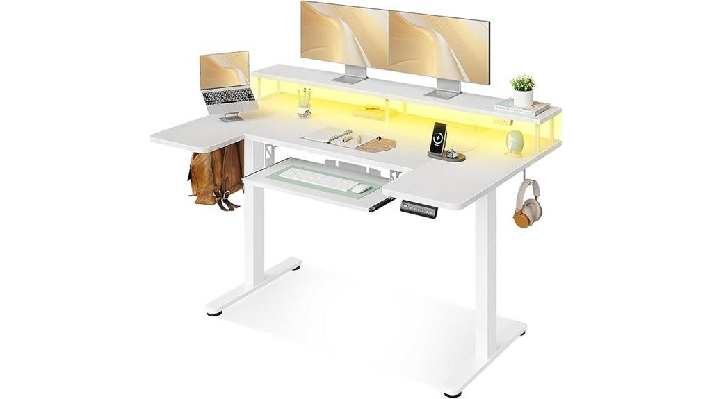 u shaped electric standing desk