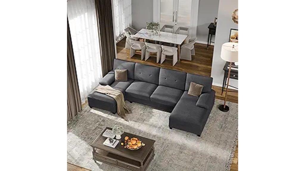 u shaped living room couch