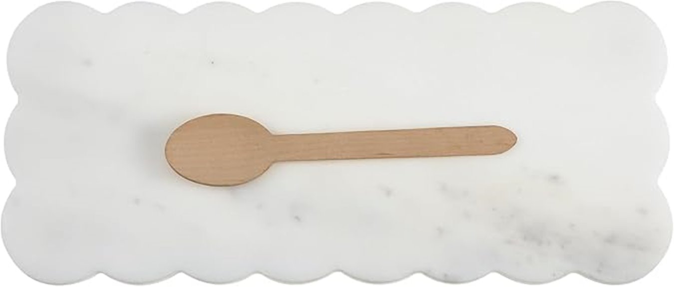 white scallop marble cutting board