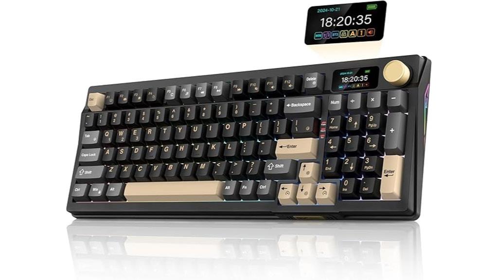 wireless mechanical keyboard with screen