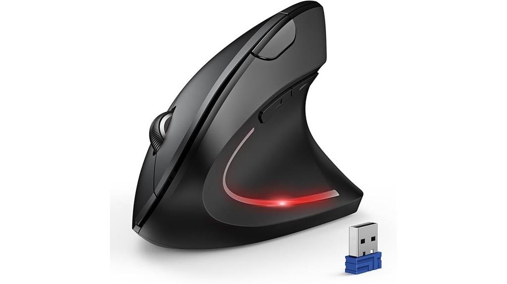 wireless vertical mouse with adjustable dpi
