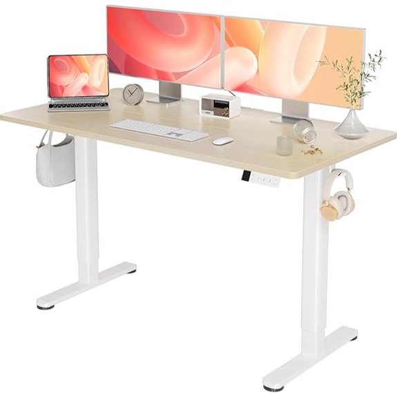 adjustable desk with cables