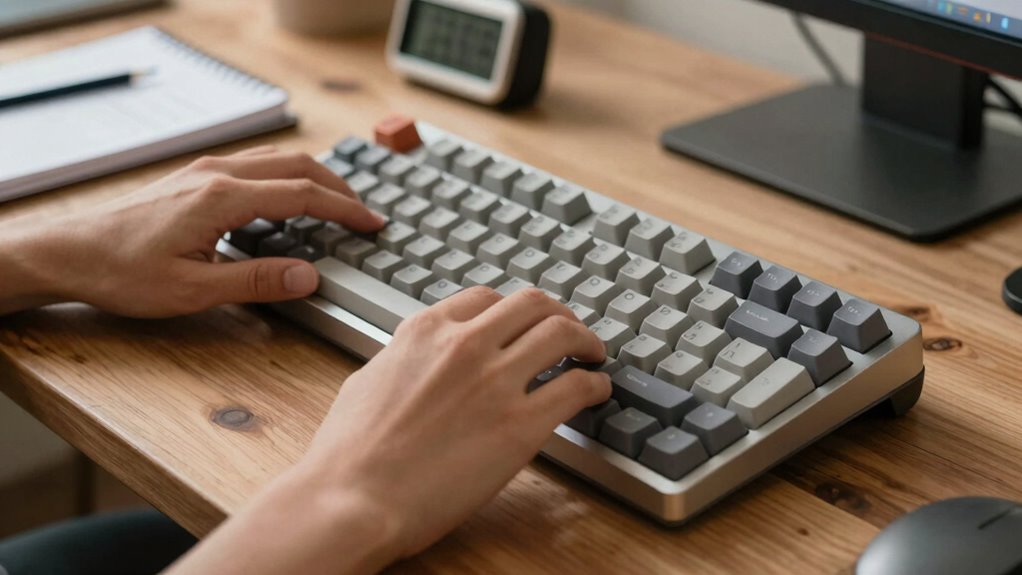 maintain consistent typing rhythm