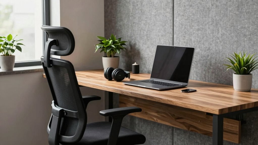 soundproof ergonomic workspace setup