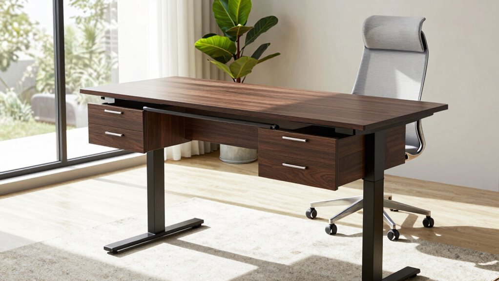 top standing desk drawers